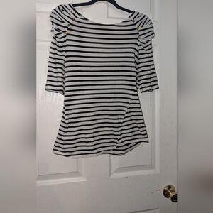 Anthropologie Pilcro and the Letterpress whit and black Striped Shirt with Puffy